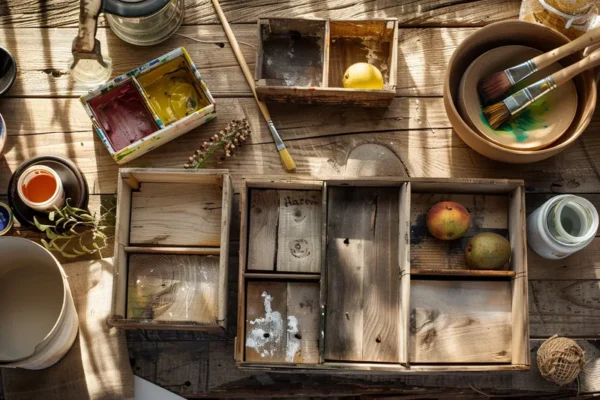 como pintar cajas de madera de fruta