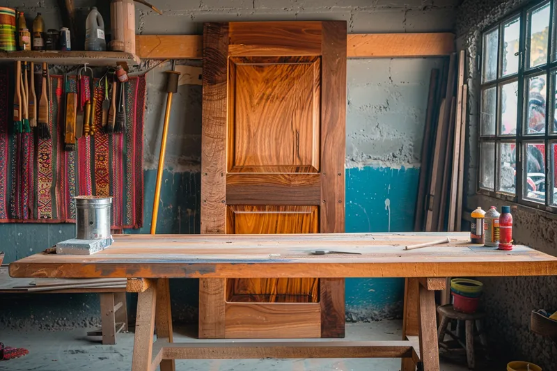 como pintar con barniz una puerta de madera