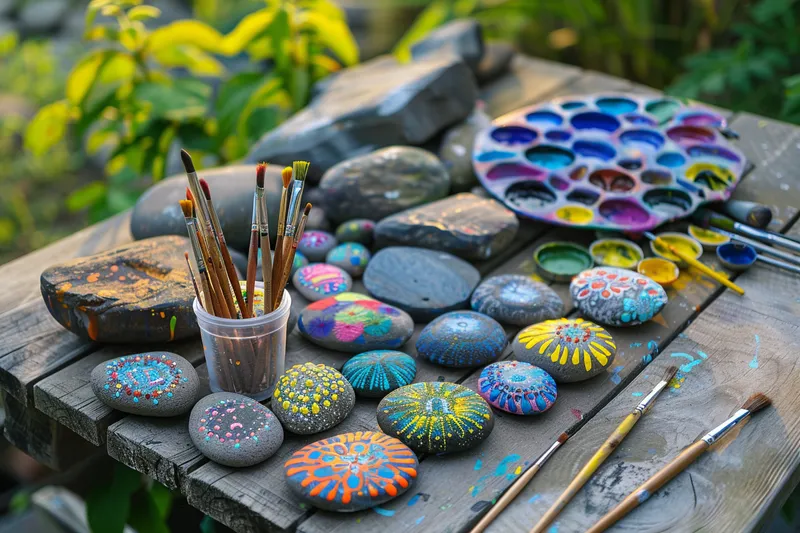 como pintar piedras de rio para jardin