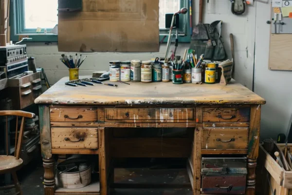 como pintar un escritorio de madera viejo