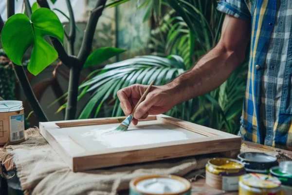 como pintar un marco de madera