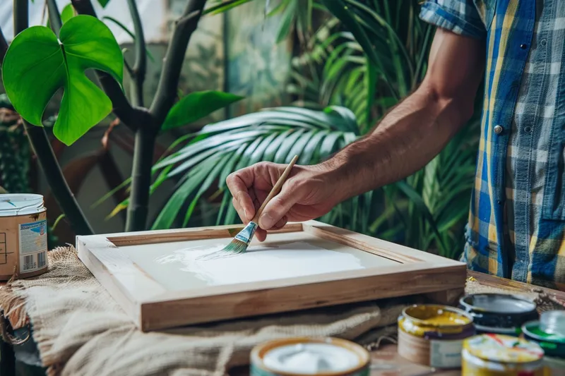 como pintar un marco de madera