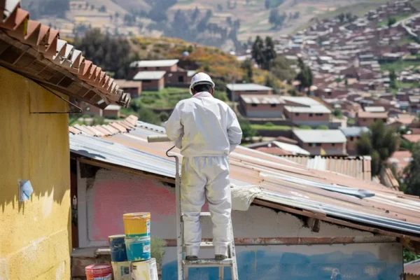 como pintar un techo de zinc con rodillo