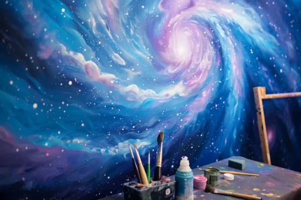 como pintar una galaxia en una pared