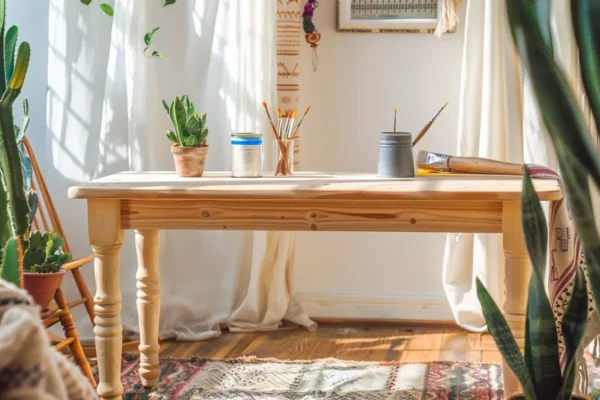 como pintar una mesa de madera de pino