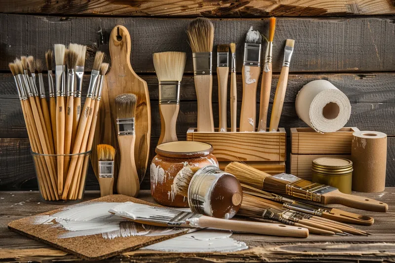 herramientas para pintar madera